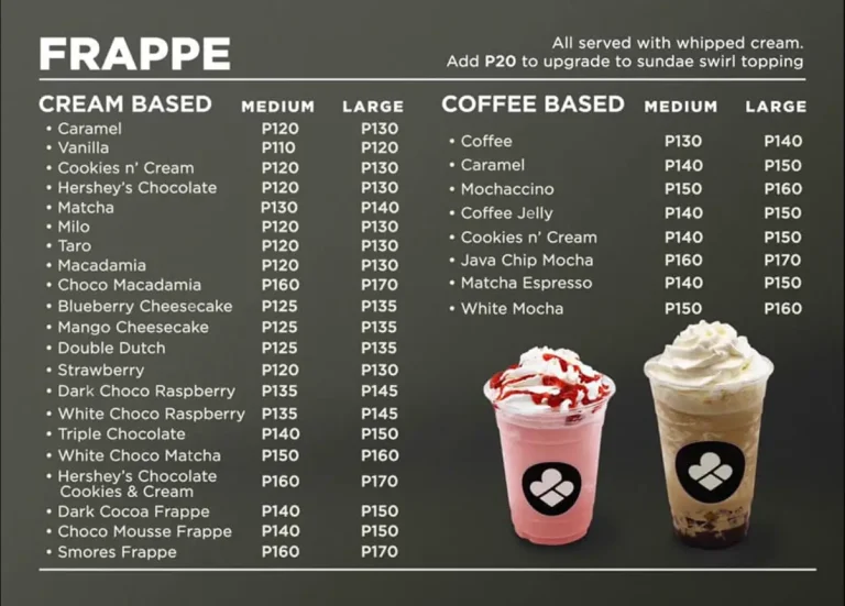 Black Scoop Menu