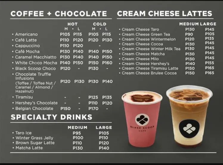 Black Scoop Menu Philippines 