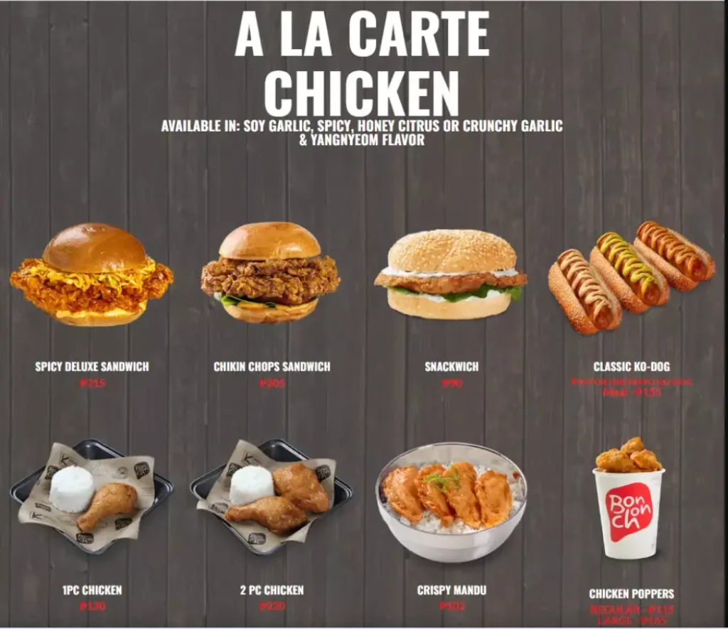 Bonchon Menu Philippines 