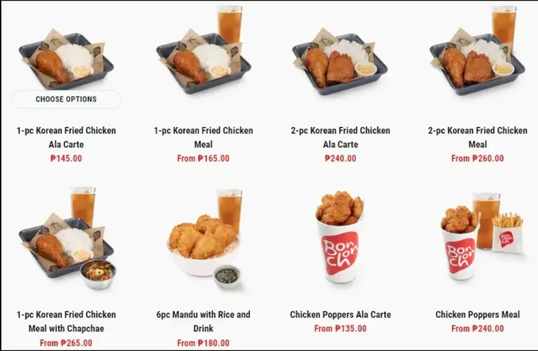 Bonchon Menu