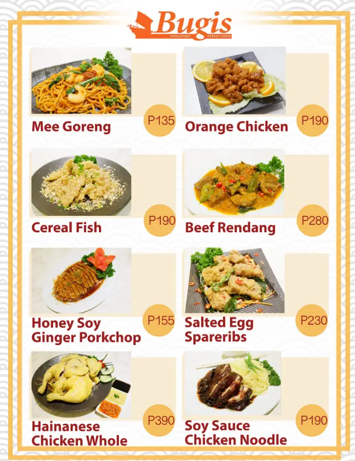 Bugis Menu Philippines Prices