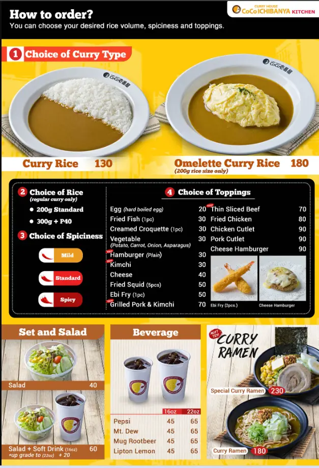 Coco Ichibanya Menu Philippines 