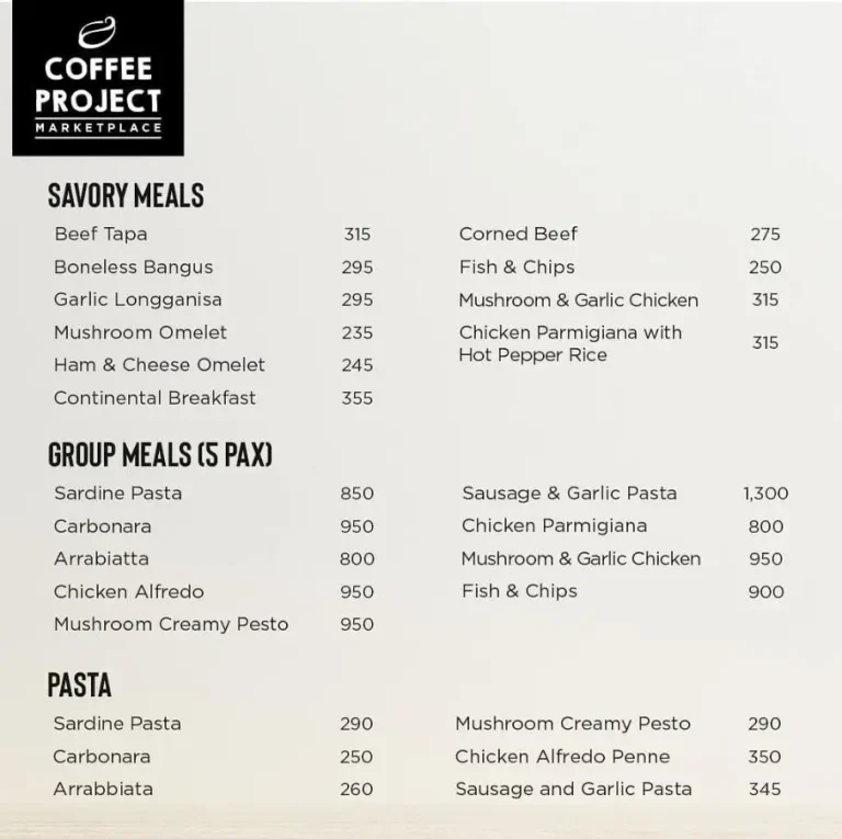 Coffee Project Menu