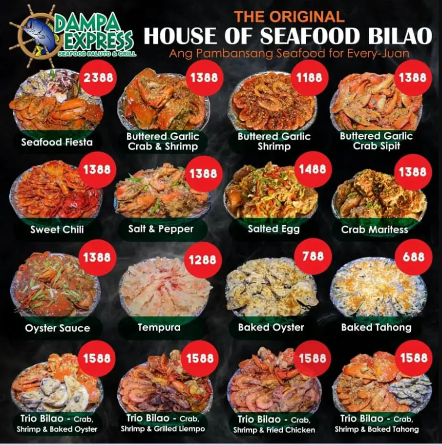 Dampa Express Menu Philippines Prices