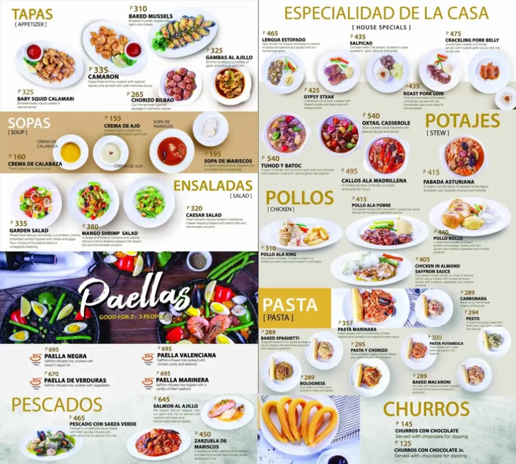 Dulcinea Menu Philippines Prices