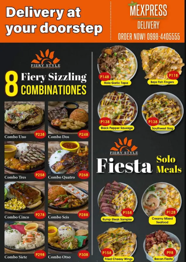 Fiery Style Philippines Menu