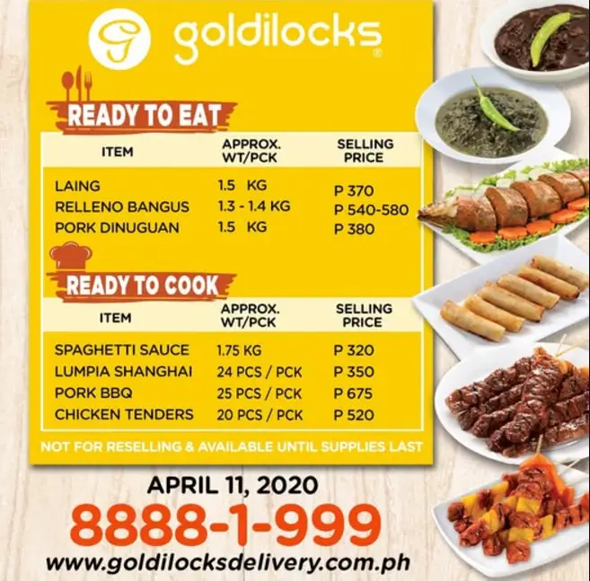 Goldilocks Menu