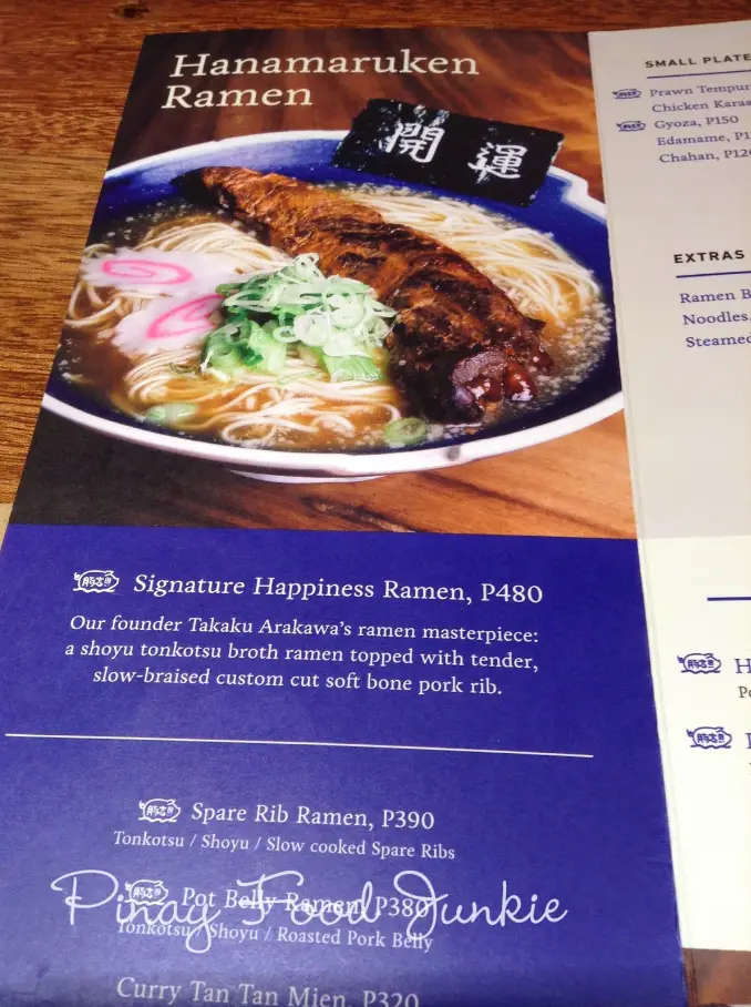 Hanamaruken Menu Philippines