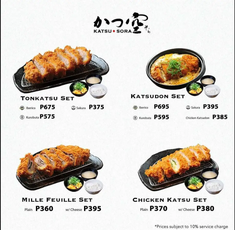 Katsu Sora Menu Philippines