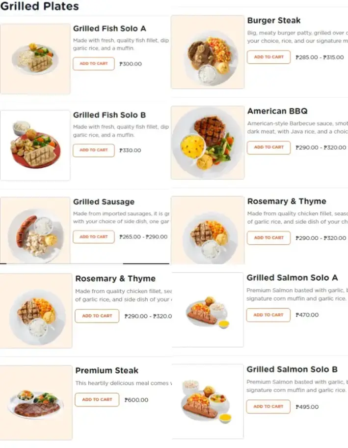 Kenny Rogers Menu Philippines