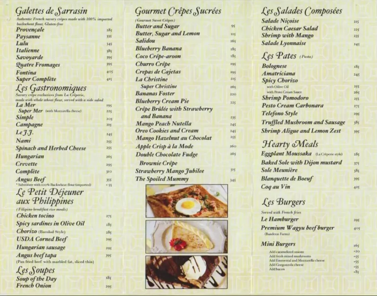 La Creperie Menu