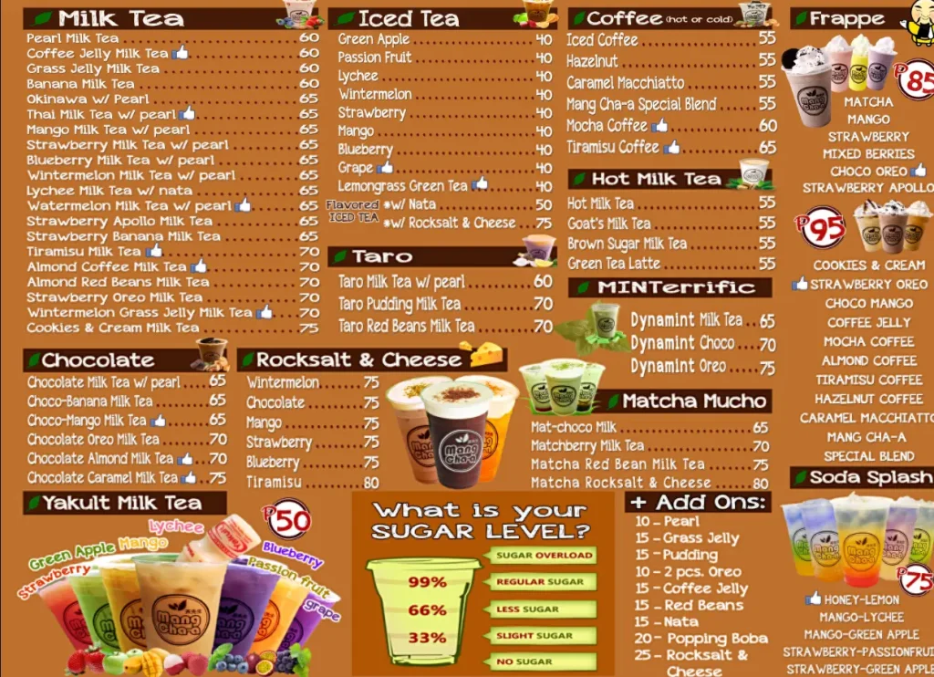 Mang Chaa Philippines Menu