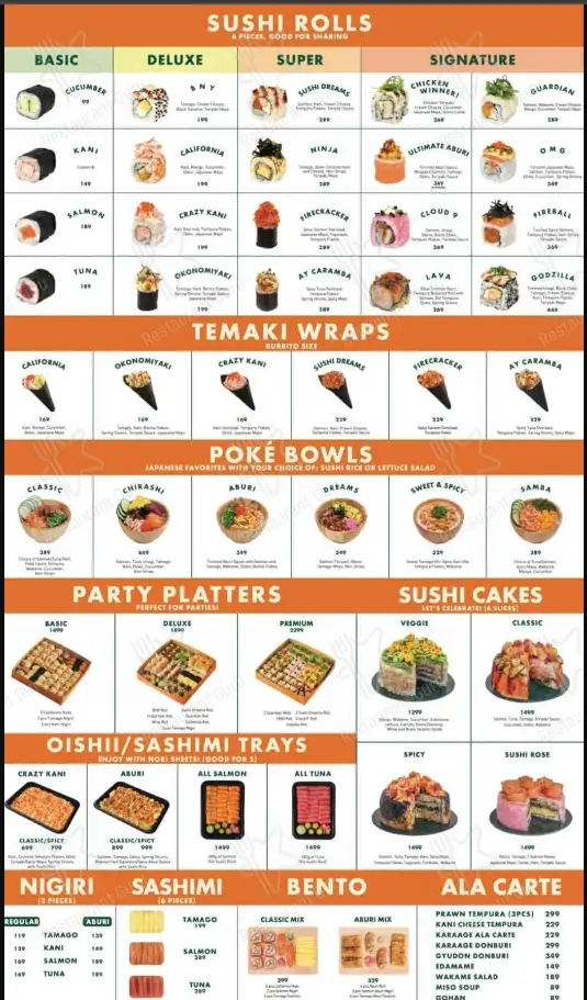 sushi nori menu philippines