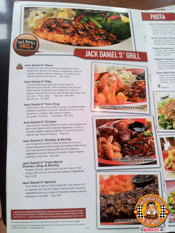 TGI Fridays Menu