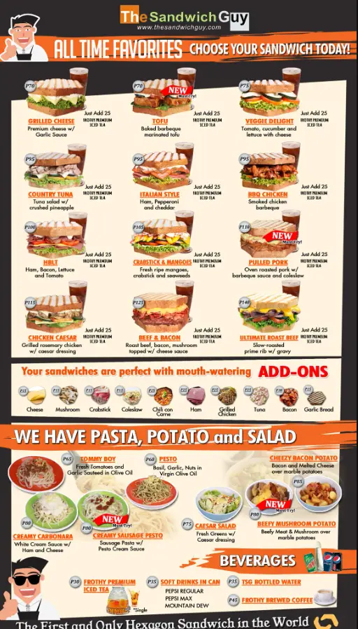 The Sandwich Guy Menu