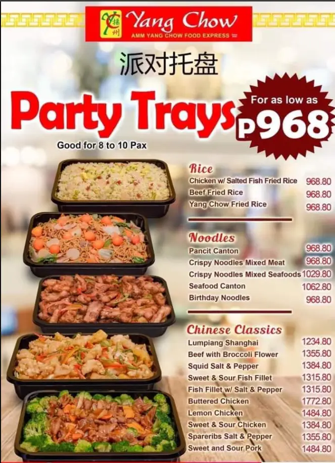 Yang Chow Menu Philippines