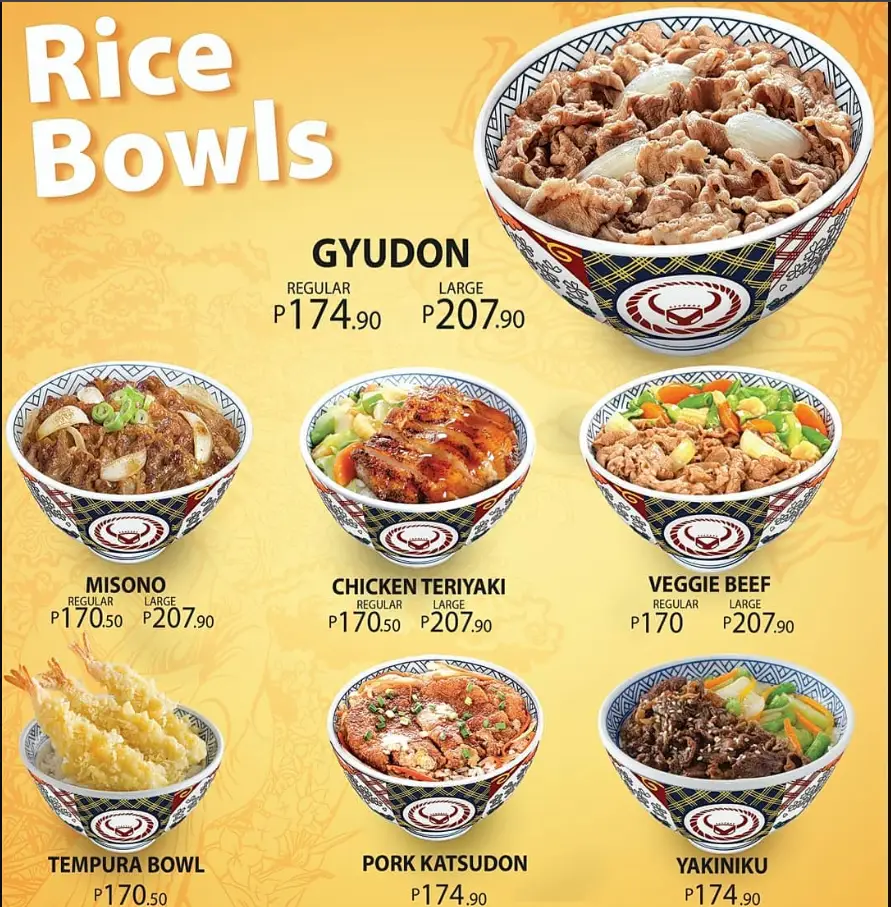 Yoshinoya Menu Philippines