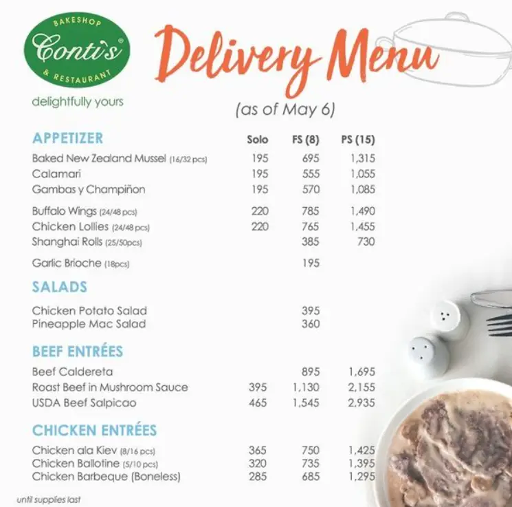 conti’s menu