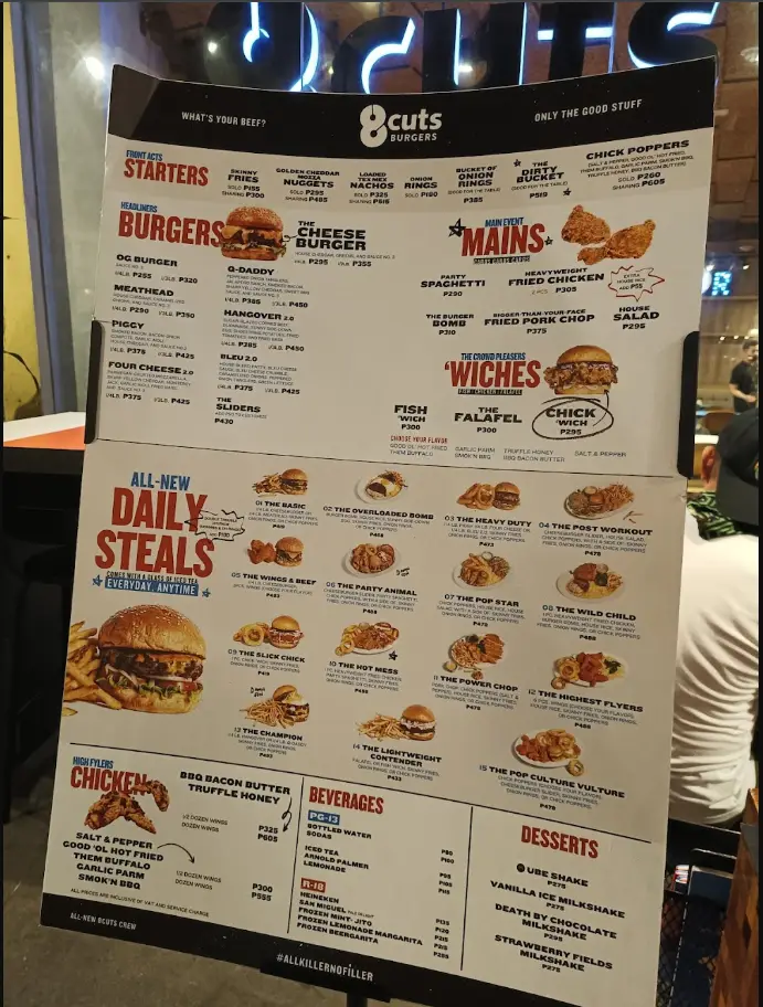 8 Cuts Menu