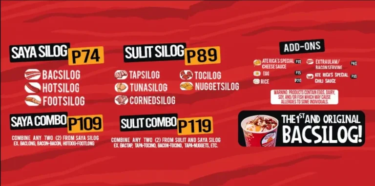 Ate Rica’s Bacsilog Menu