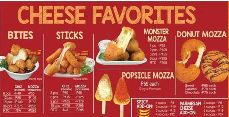 Chizmozza Menu