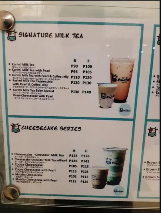 Kurimi Philippines Menu