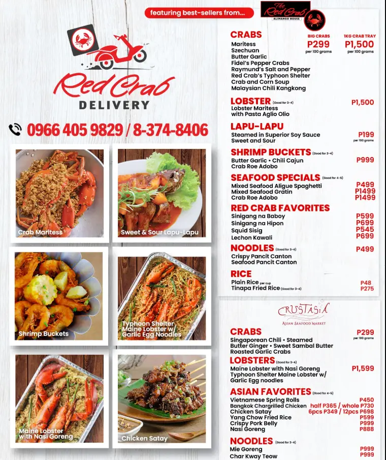 Red Crab Menu