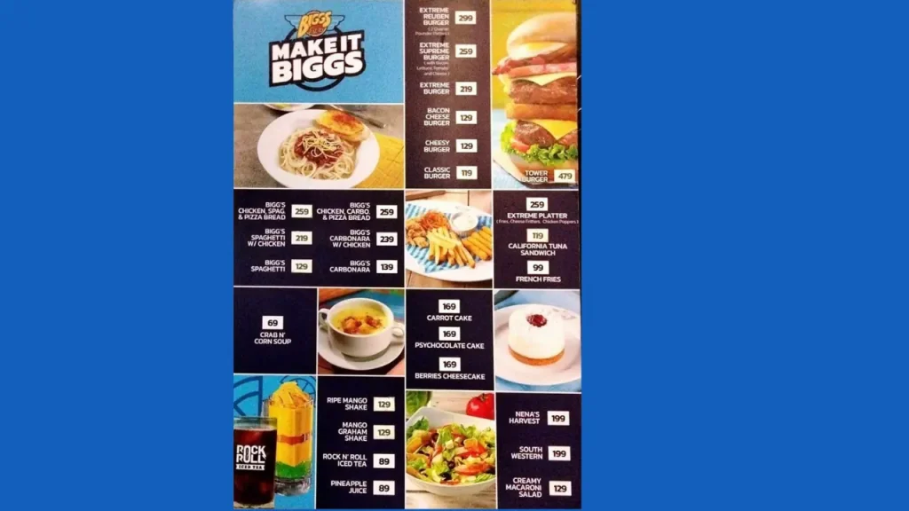 Hearty Dinner Plates Biggs Menu