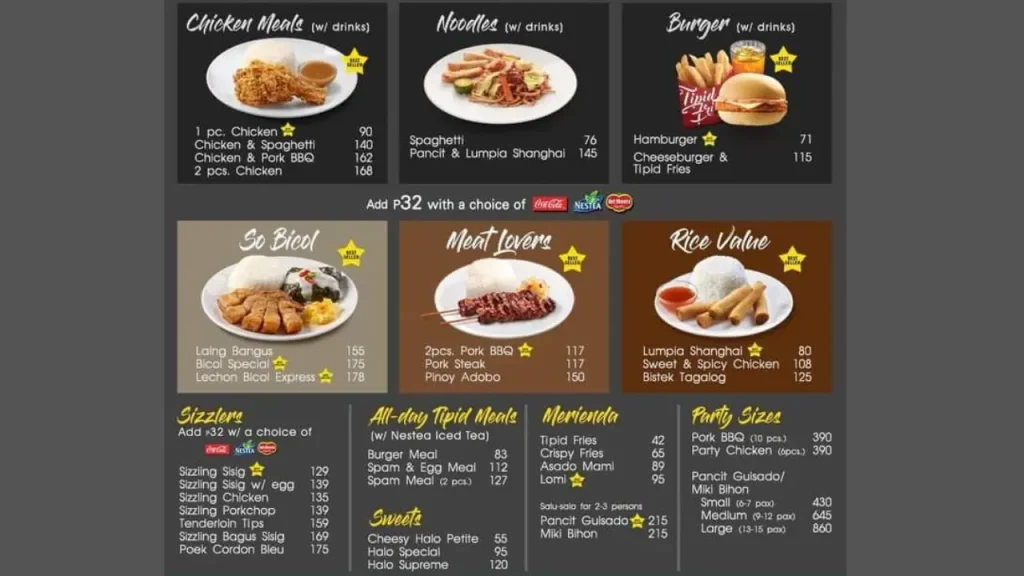 Popular Chicken Meals Graceland Menu