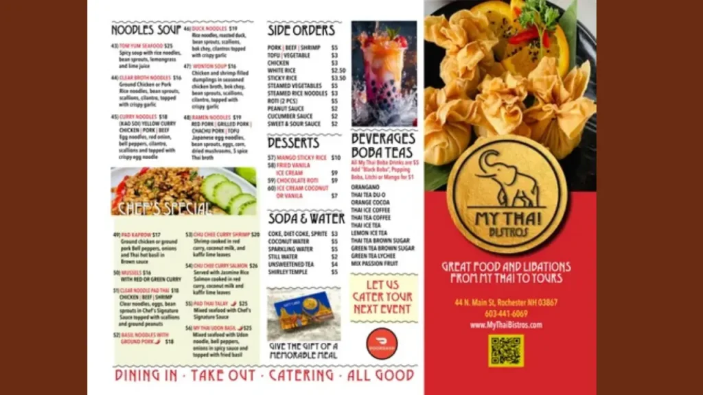 Popular Dishes My Thai Menu