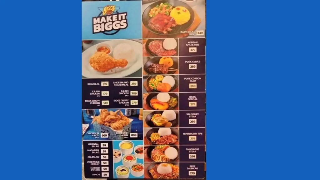 Signature Southern Flavors Biggs Menu